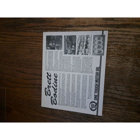 VTG 1990 Brett Bodine Quaker State Racing Driver Card NASCAR King Racing Buick - Picture 2 of 2